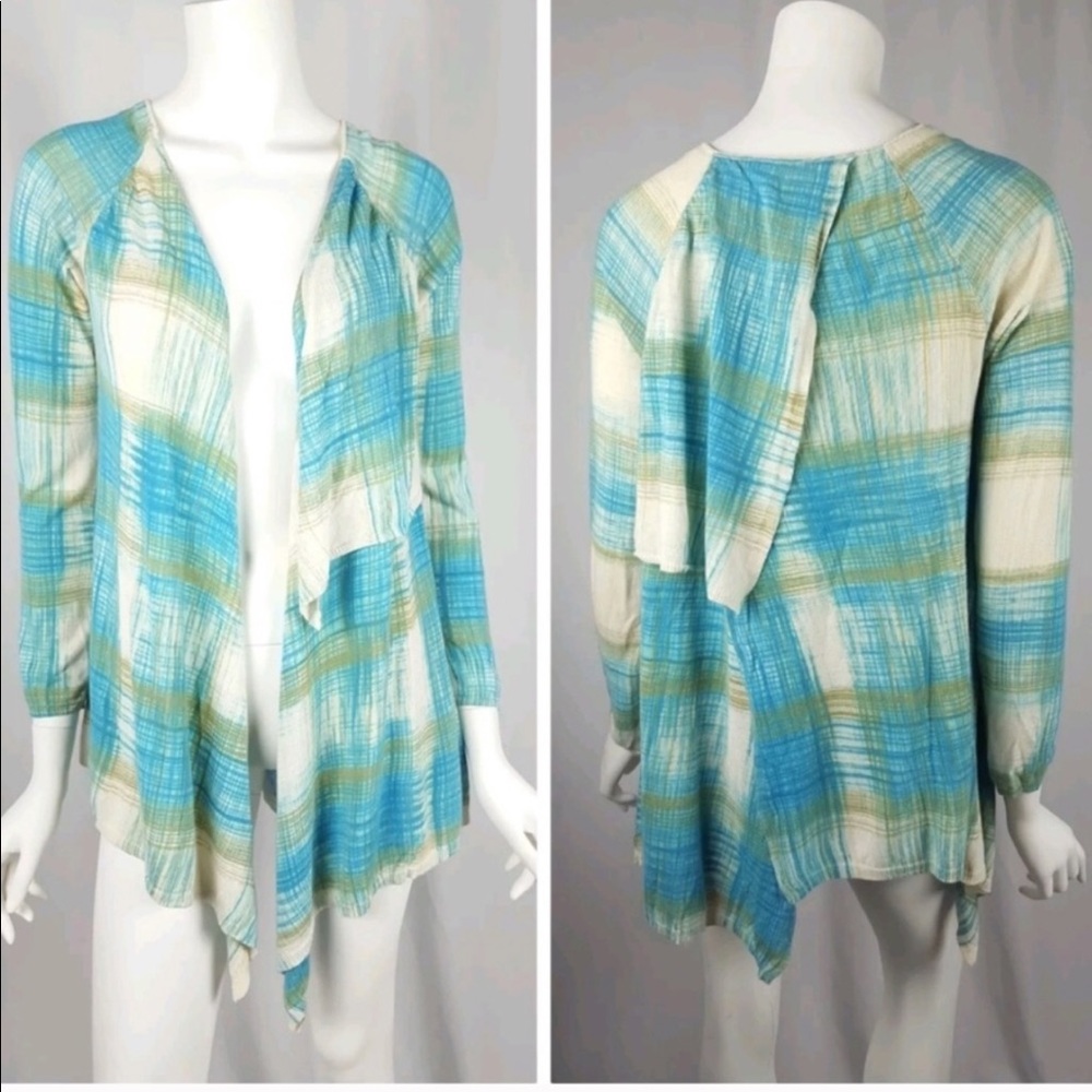 Anthropologie Sparrow Plaid Open Cardigan